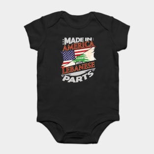 Made In America With Lebanese Parts - Gift for Lebanese From Lebanon Baby Bodysuit